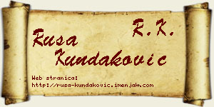 Rusa Kundaković vizit kartica